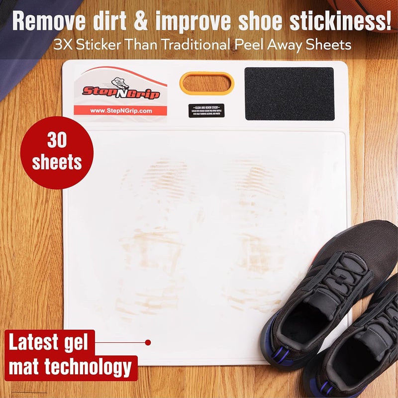 StepNGrip Courtside Shoe Grip Traction Mat - Sticky Mat for Basketball Shoes - No Replacement Sheets Required - Improves Traction and Cleans Dust, Dirt, and Oil - Portable for Indoor and Outdoor Use - Image 2